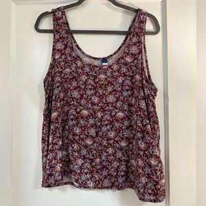 Old Navy maroon floral tank!